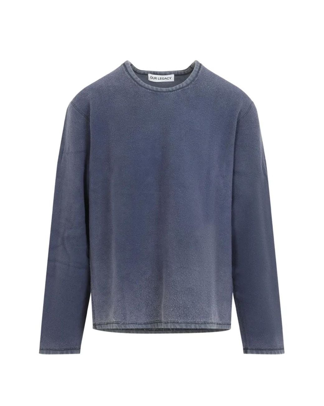 Our Legacy Blue Fleece-Texture Long-Sleeve Sweatshirt for men