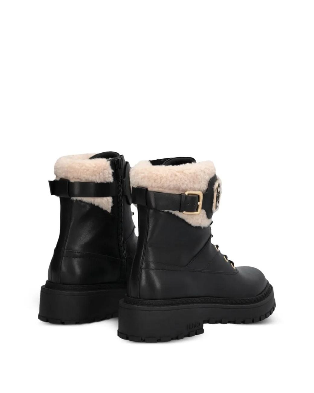 Liu Jo Black Rumi Shearling-Trim Ankle Boots