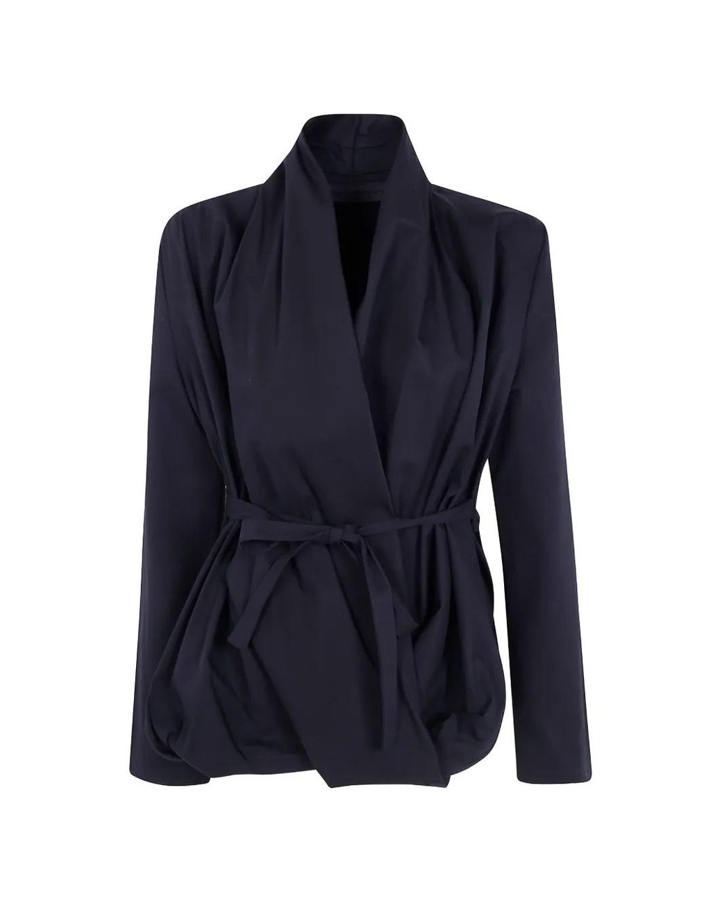 Maria Calderara Blue Belted Wrap Blouse