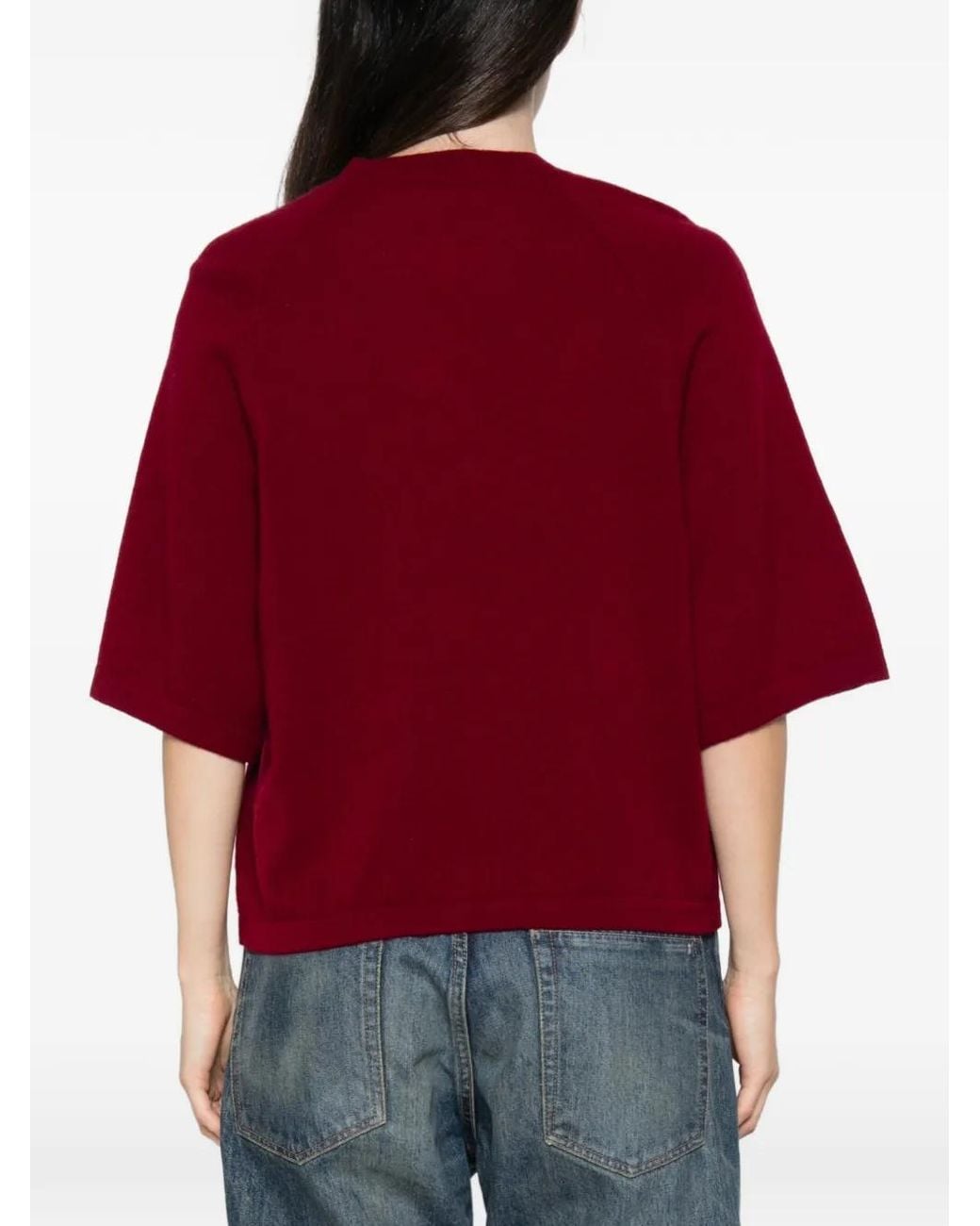 ABSOLUT CASHMERE Red Leana Short-Sleeve Sweater