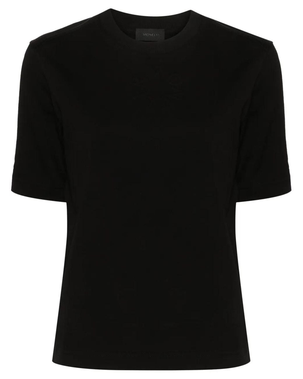 Moncler Black Embossed-Logo Cotton T-Shirt