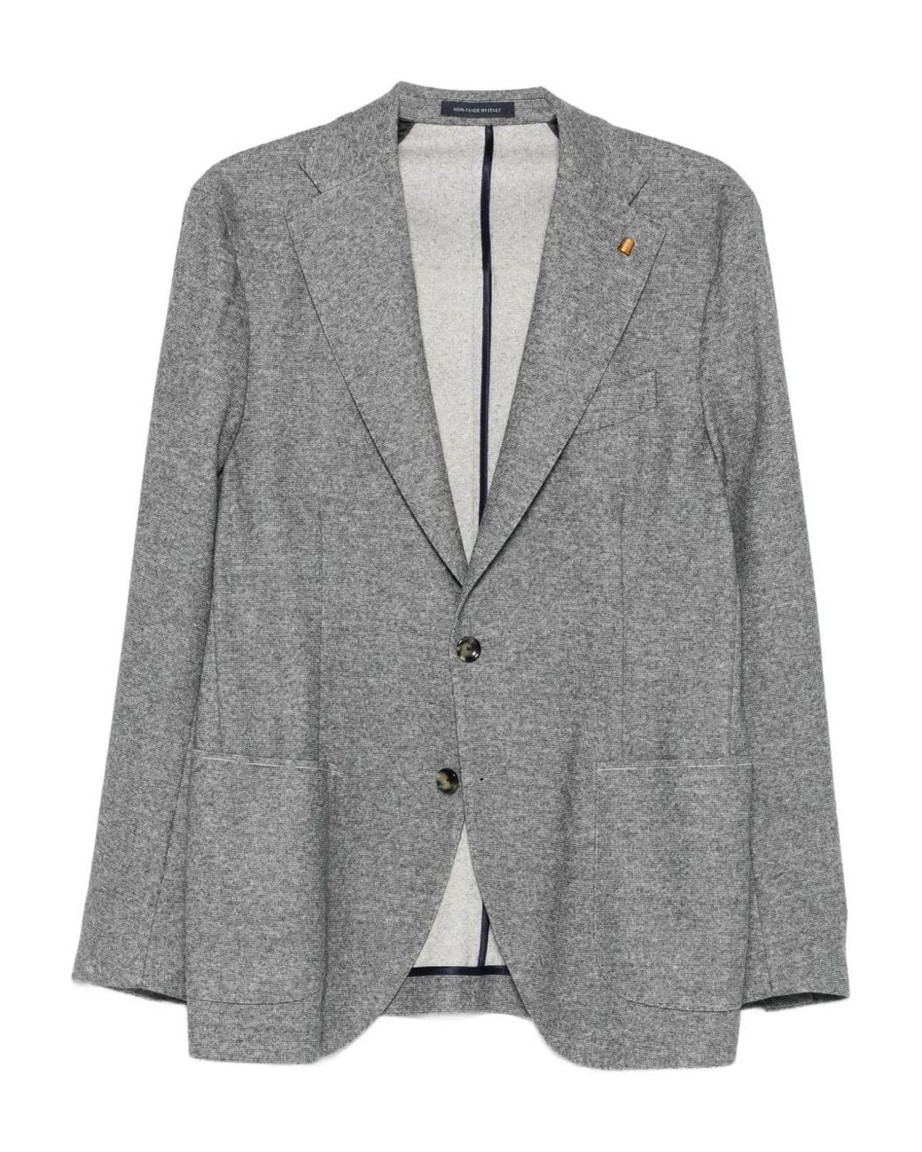 Latorre Gray Notched-Lapel Single-Breasted Blazer for men