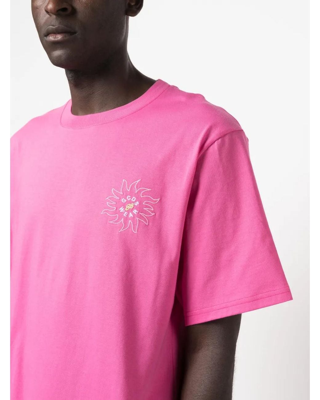 Gcds Pink Surfing Wirdo Graphic-Print T-Shirt for men