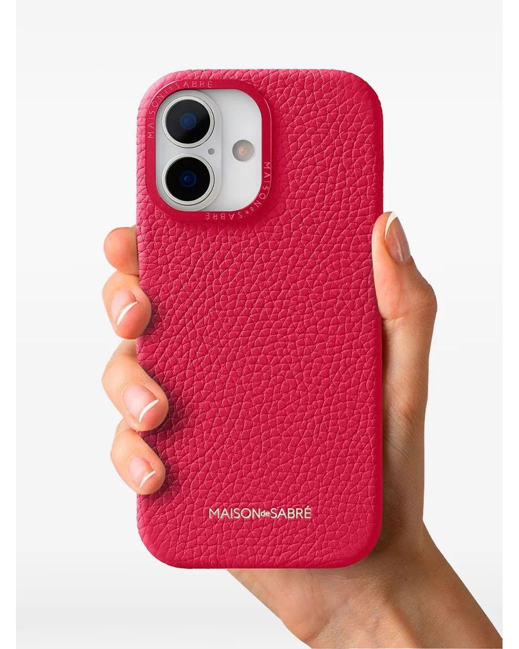 Maison De Sabre Pink Leather Iphone 17 Case