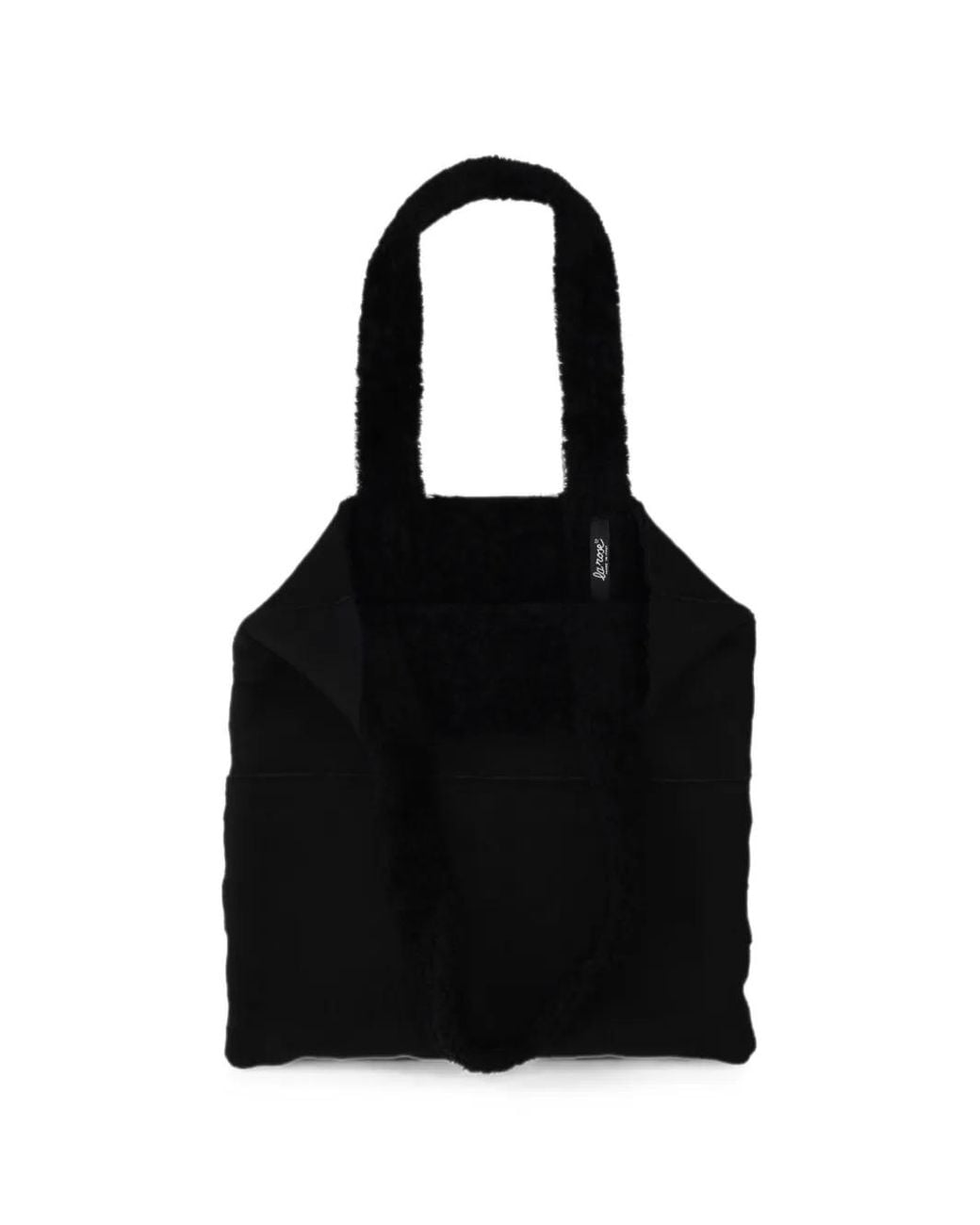 LA ROSE Black Faux-Fur Tote Bag