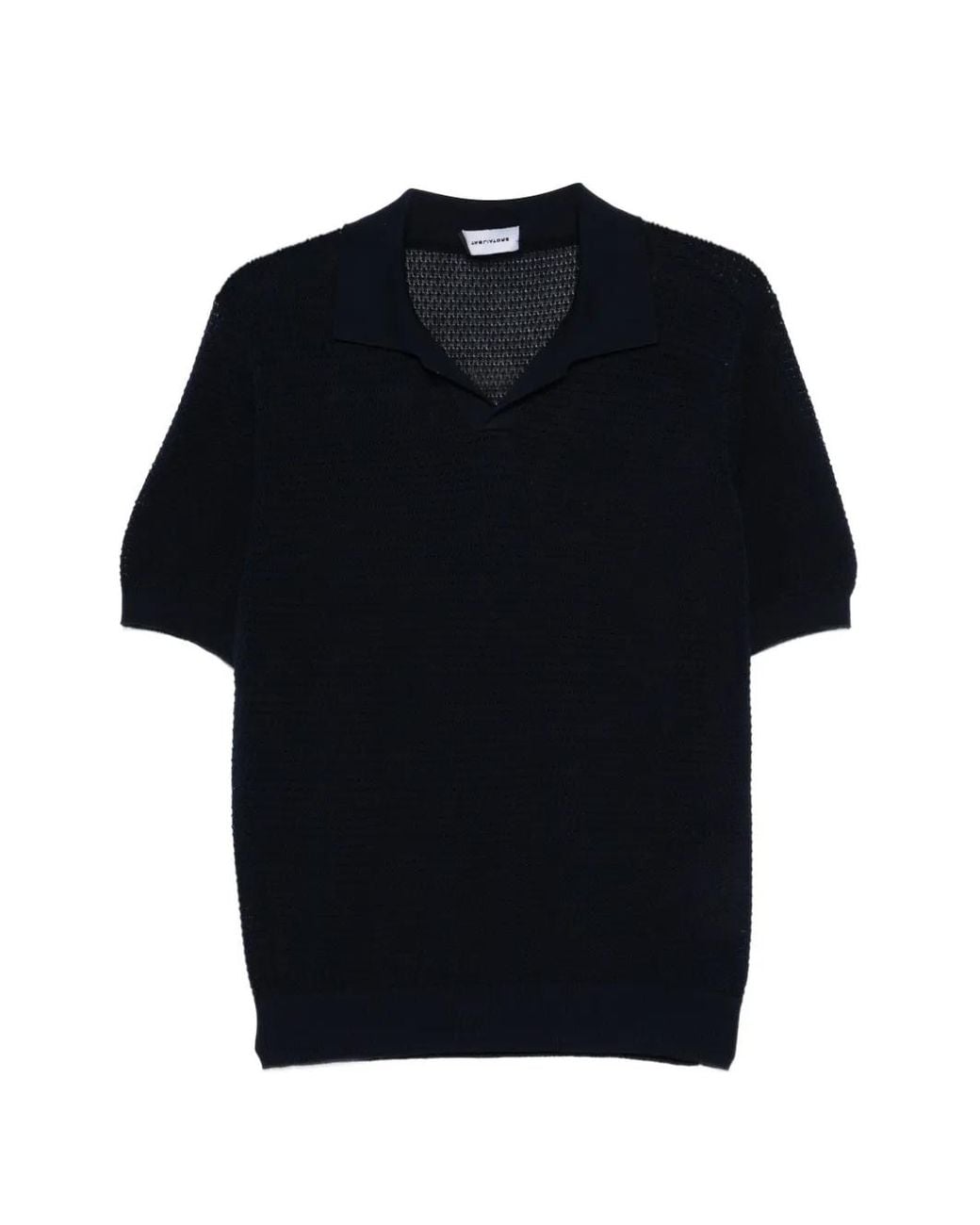 Tagliatore Black V-Neck Knitted T-Shirt for men