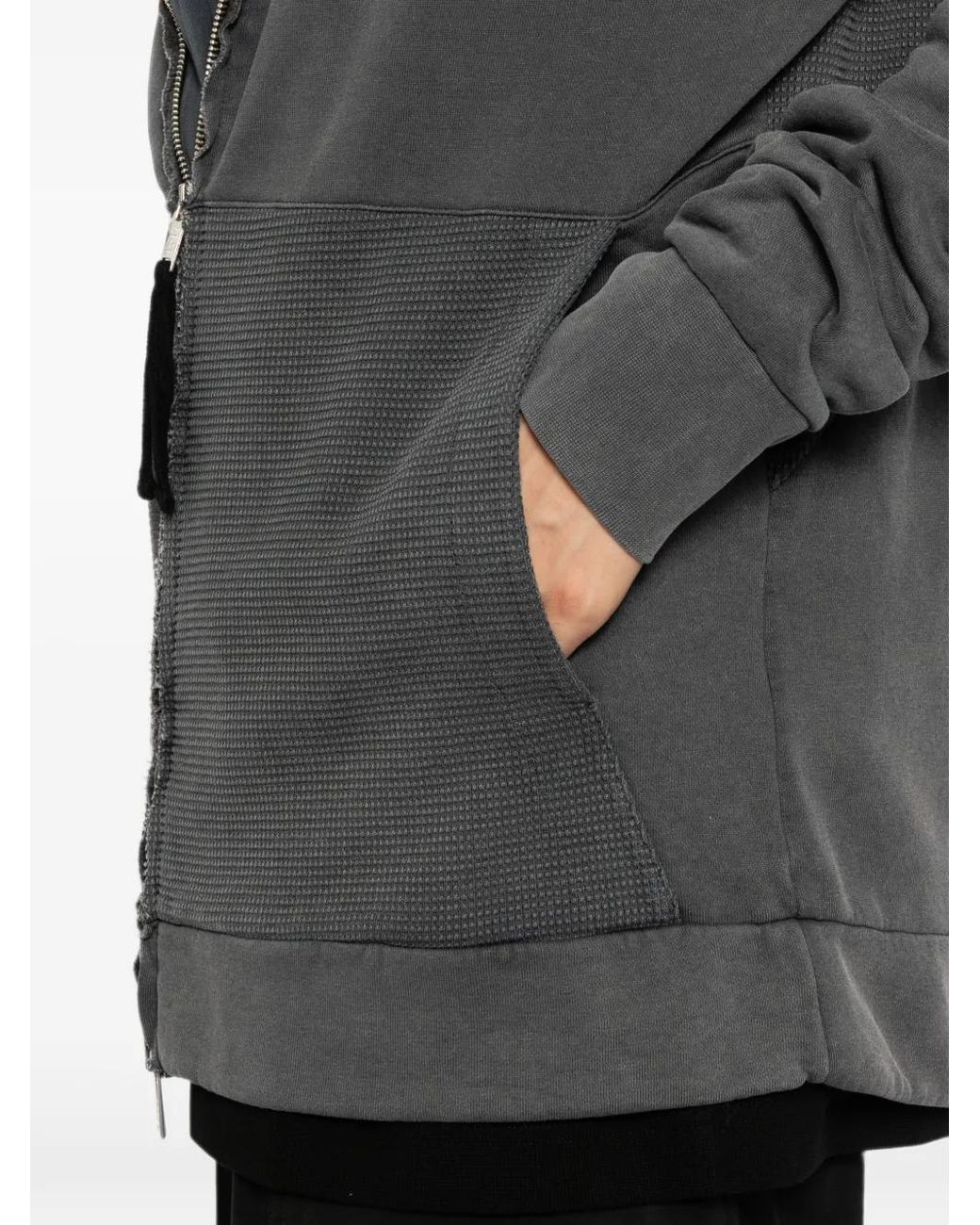 Thom Krom Gray Hoodie À Fermeture Zippée for men