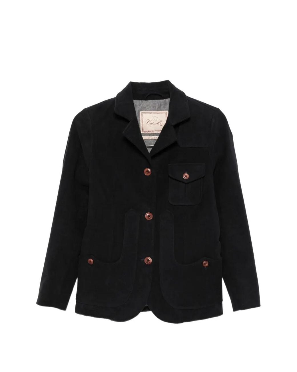 Capalbio Black Maremma Button-Up Jacket