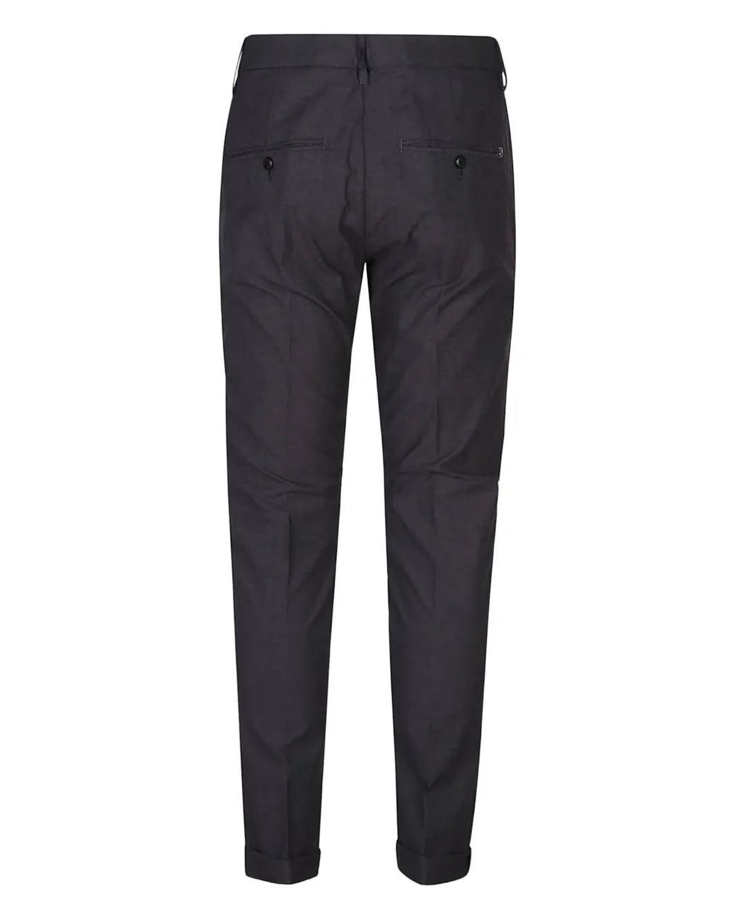 Dondup Blue Cuffed Cotton Pants for men