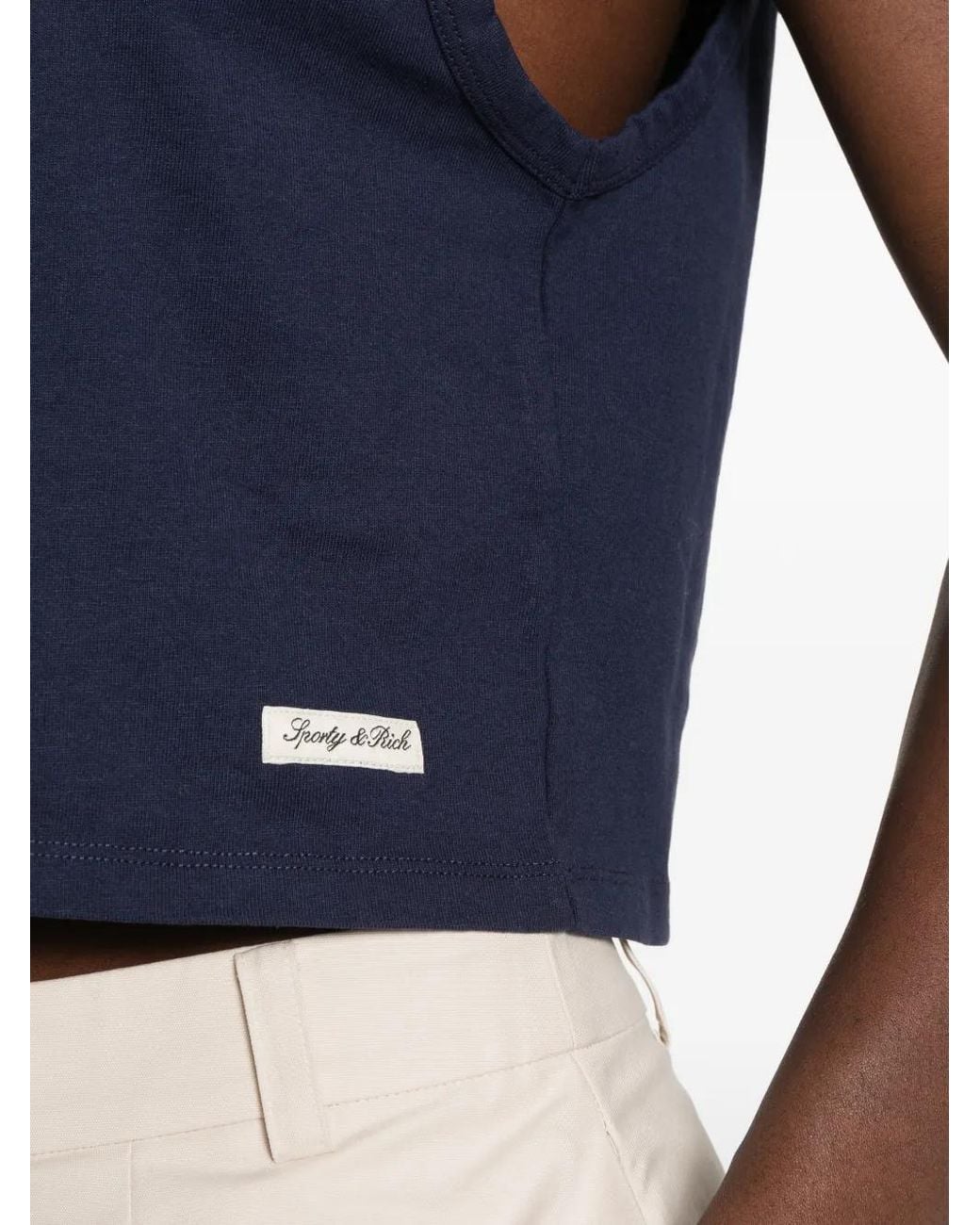 Sporty & Rich Blue Débardeur À Patch Logo