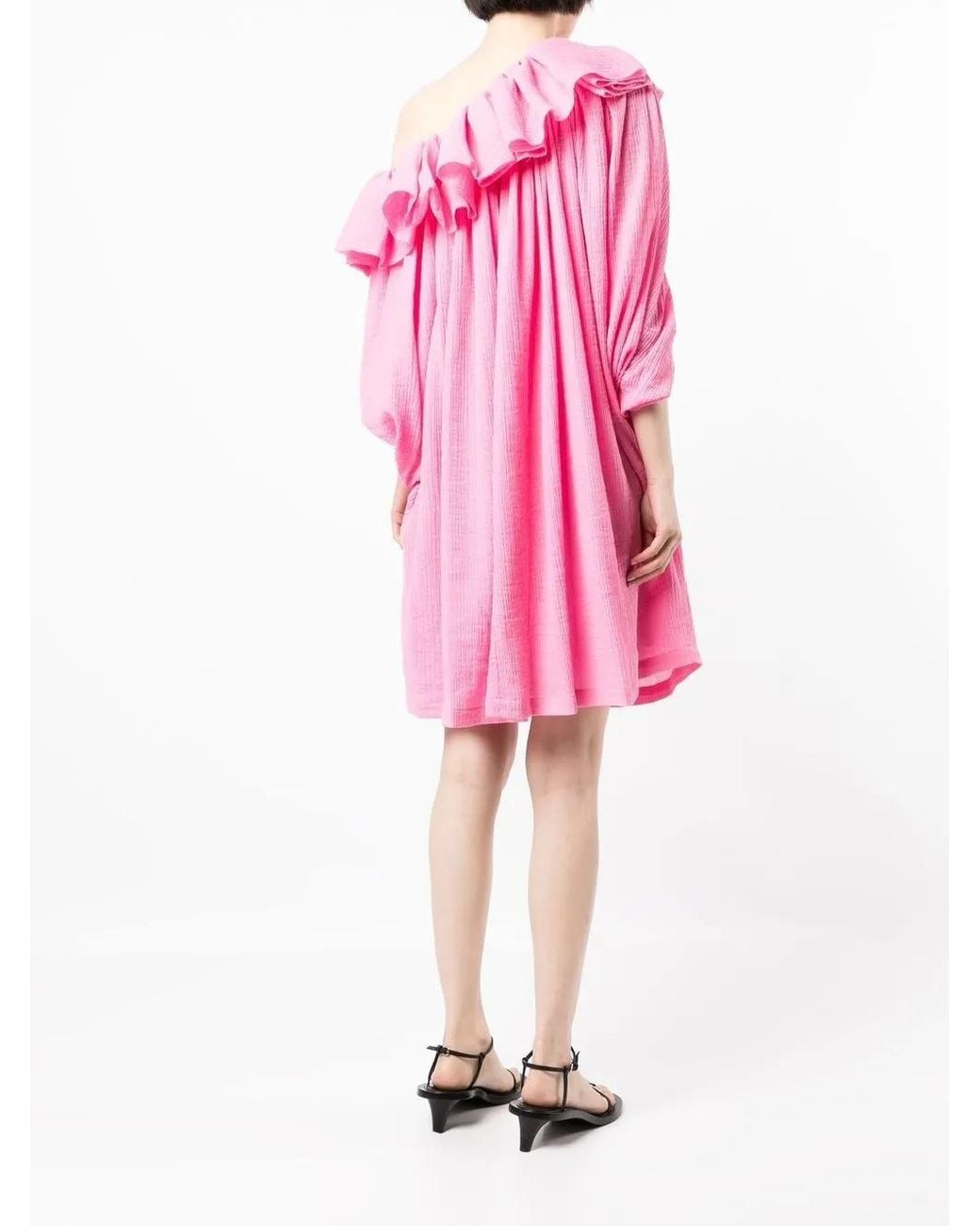 3.1 Phillip Lim Pink Ruffled One-Shoulder Dress