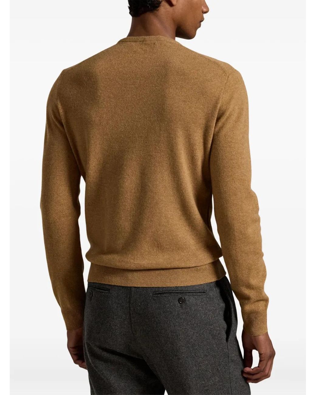Polo Ralph Lauren Brown Crew Neck Wool Sweater for men