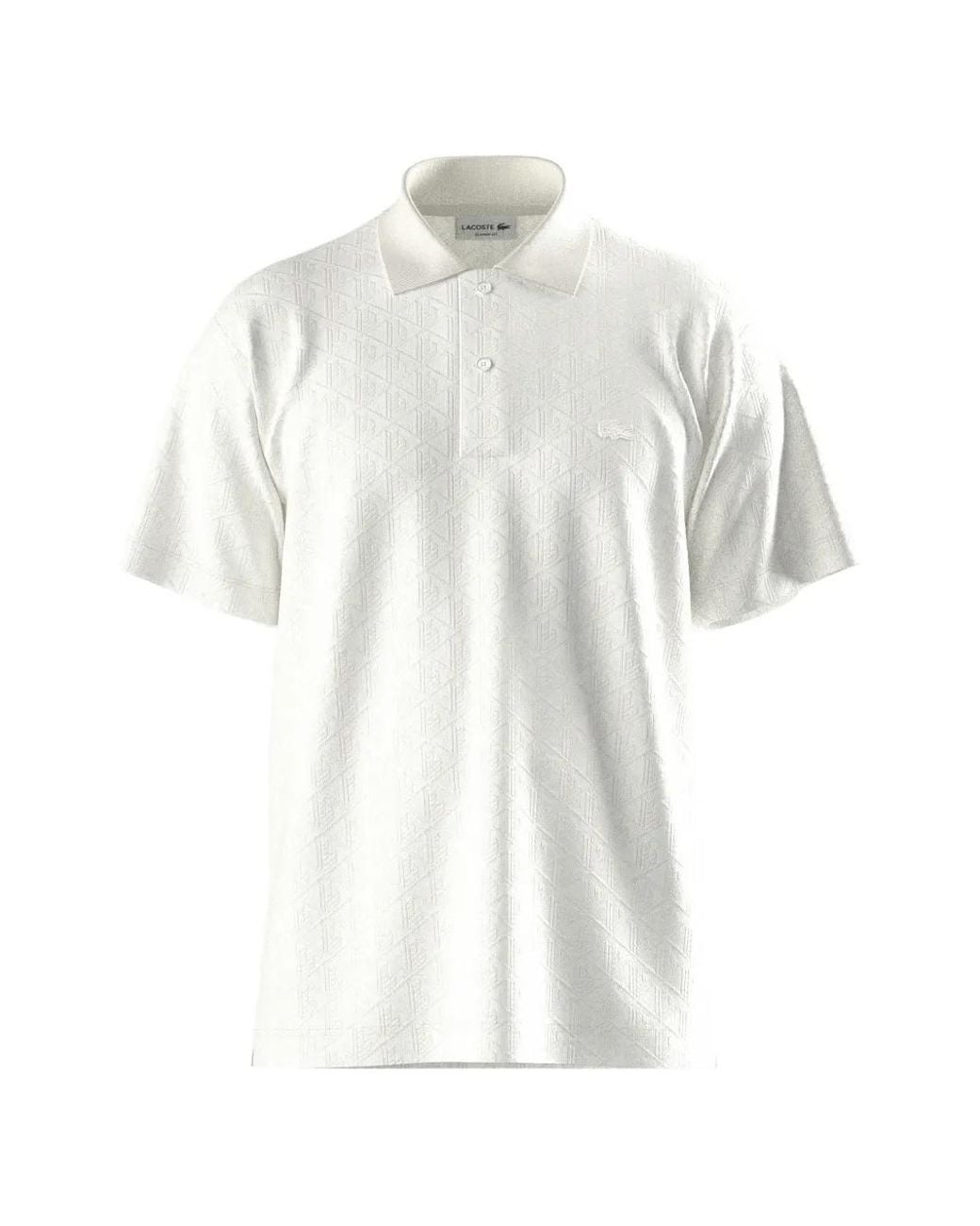 Lacoste White Polo À Motif Monogrammé for men