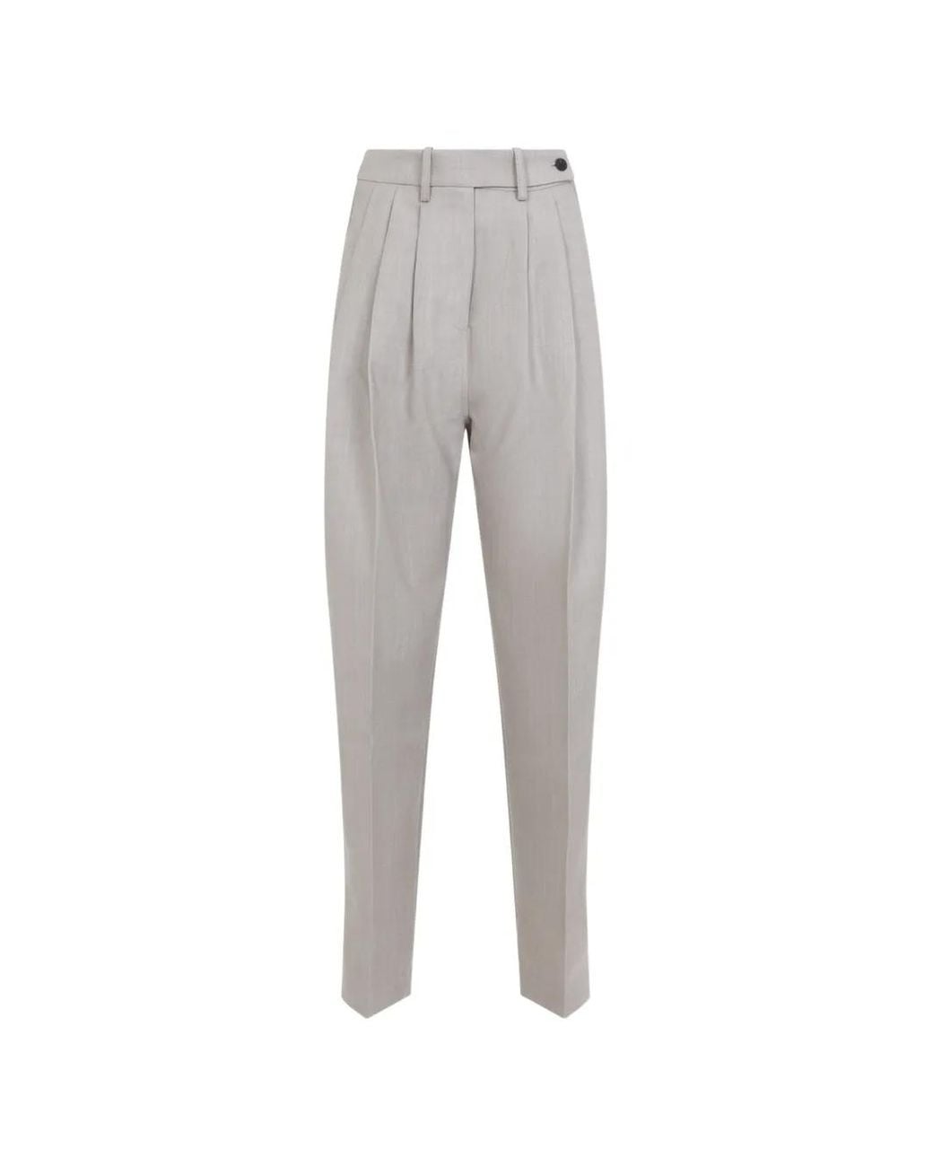 Co. Gray Pleated Tapered Trousers
