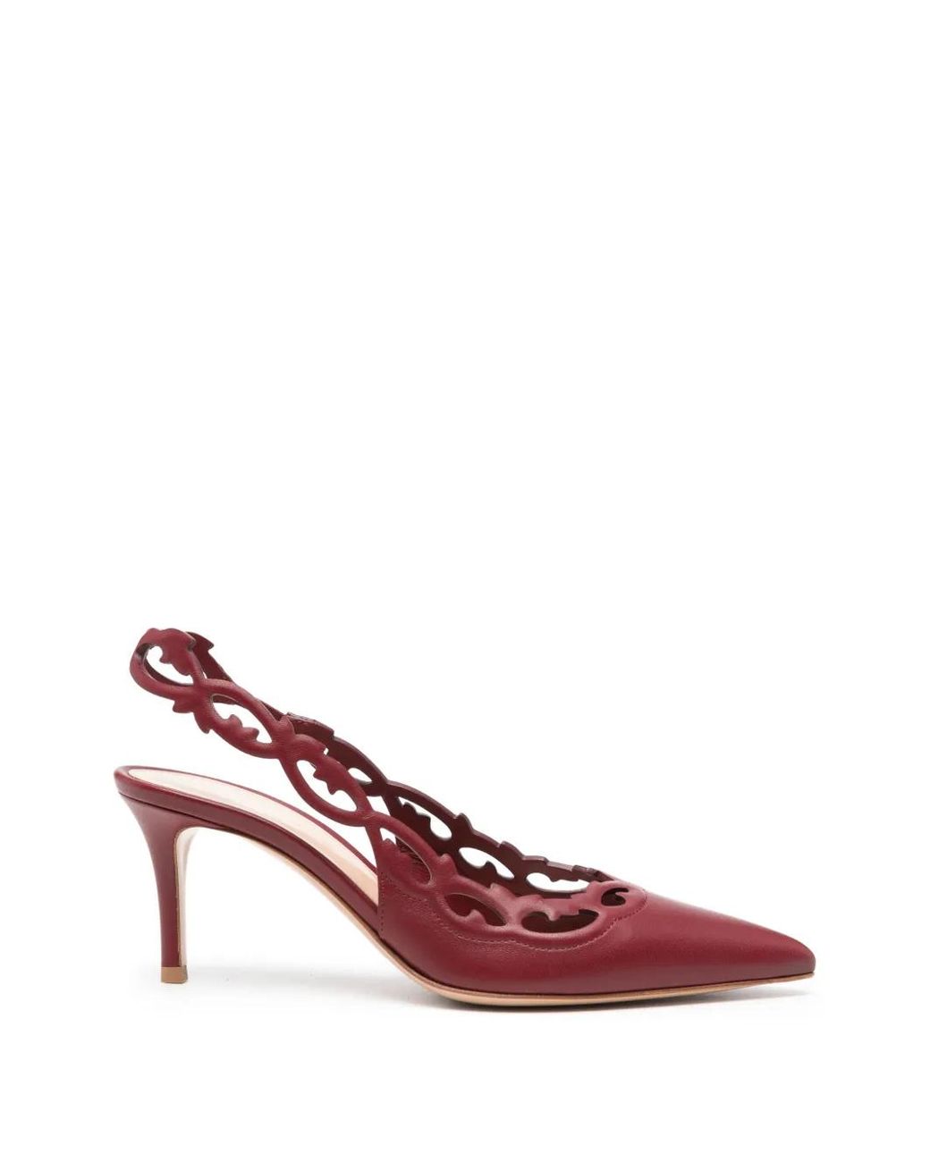 Gianvito Rossi Pink Cut-Out Slingback Heeled Pumps