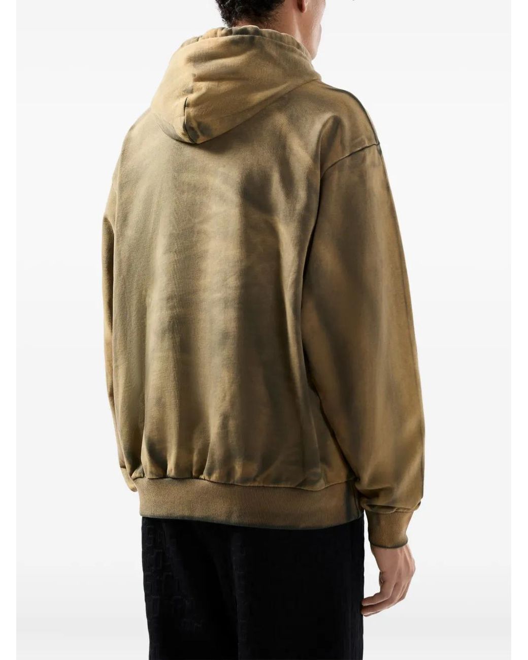 Gcds Green Cotton Drawstring Hoodie for men