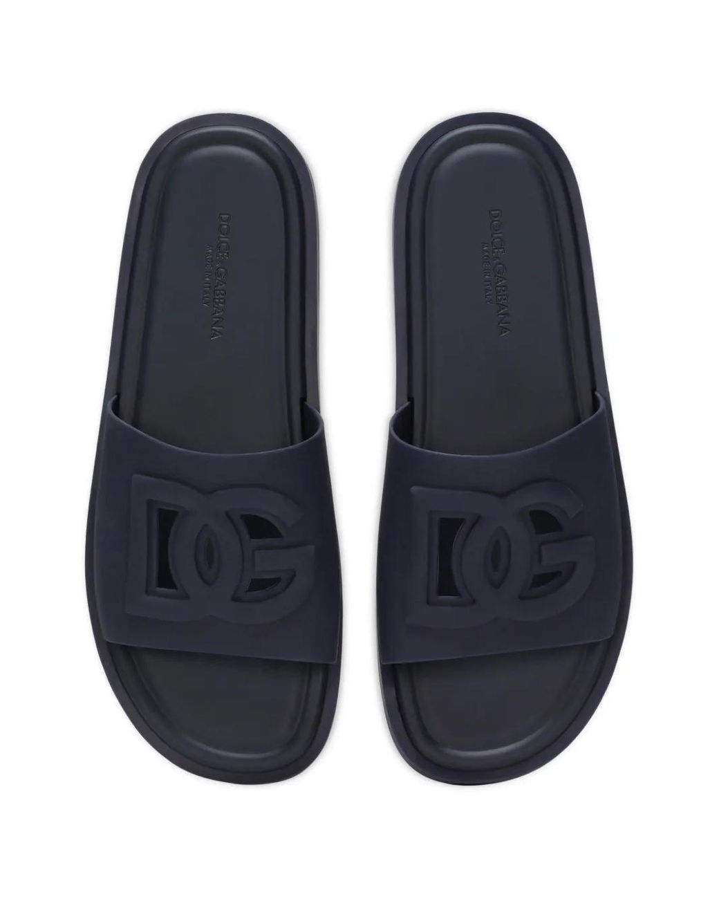 Dolce & Gabbana Blue Rubber Beachwear Slides for men
