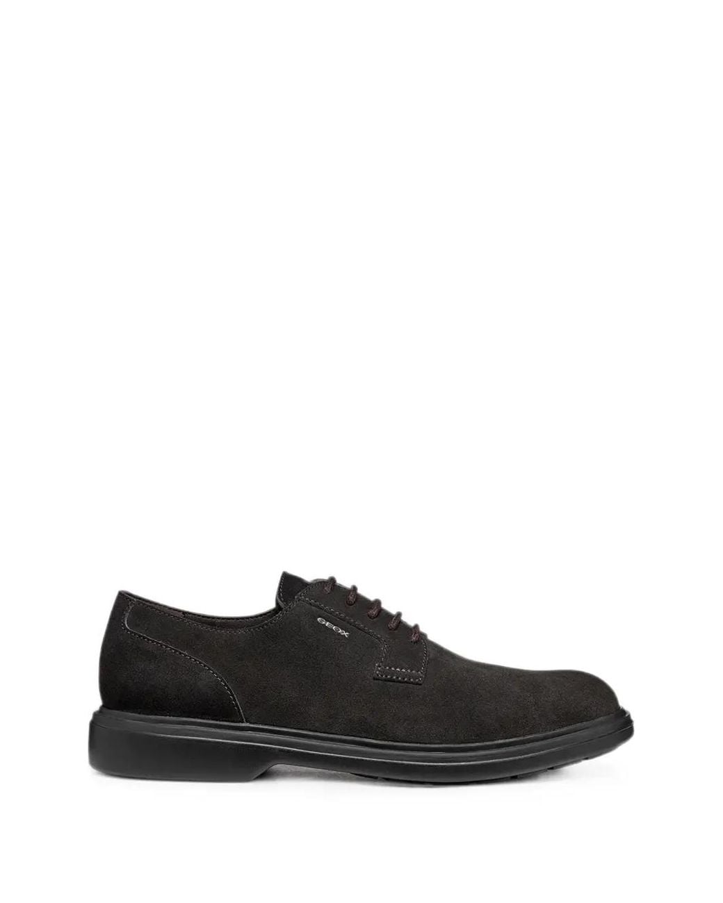 Geox Black Suede Lace-Up Sneakers for men