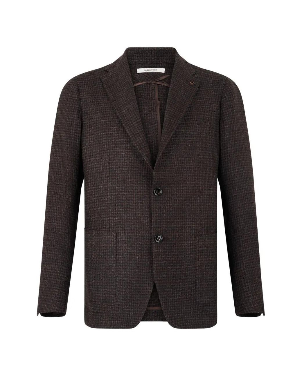 Tagliatore Black Check-Pattern Single-Breasted Blazer for men