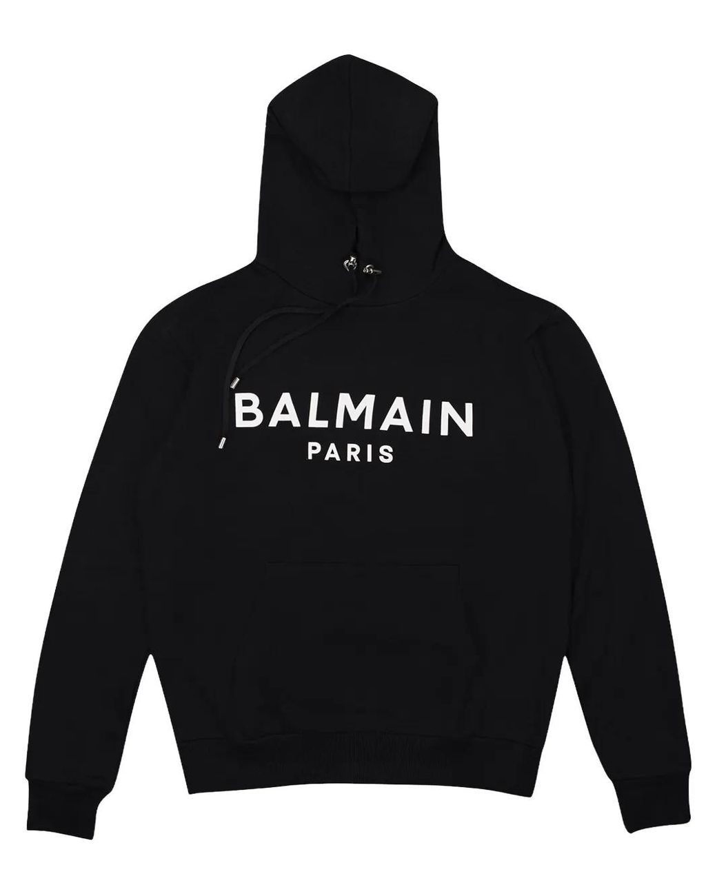 Balmain Black Hoodie With Logo for men