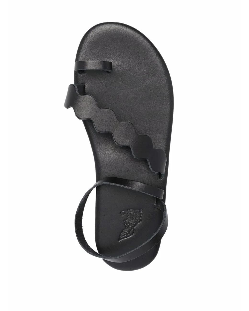 Ancient Greek Sandals Black Koralia Leather Sandals