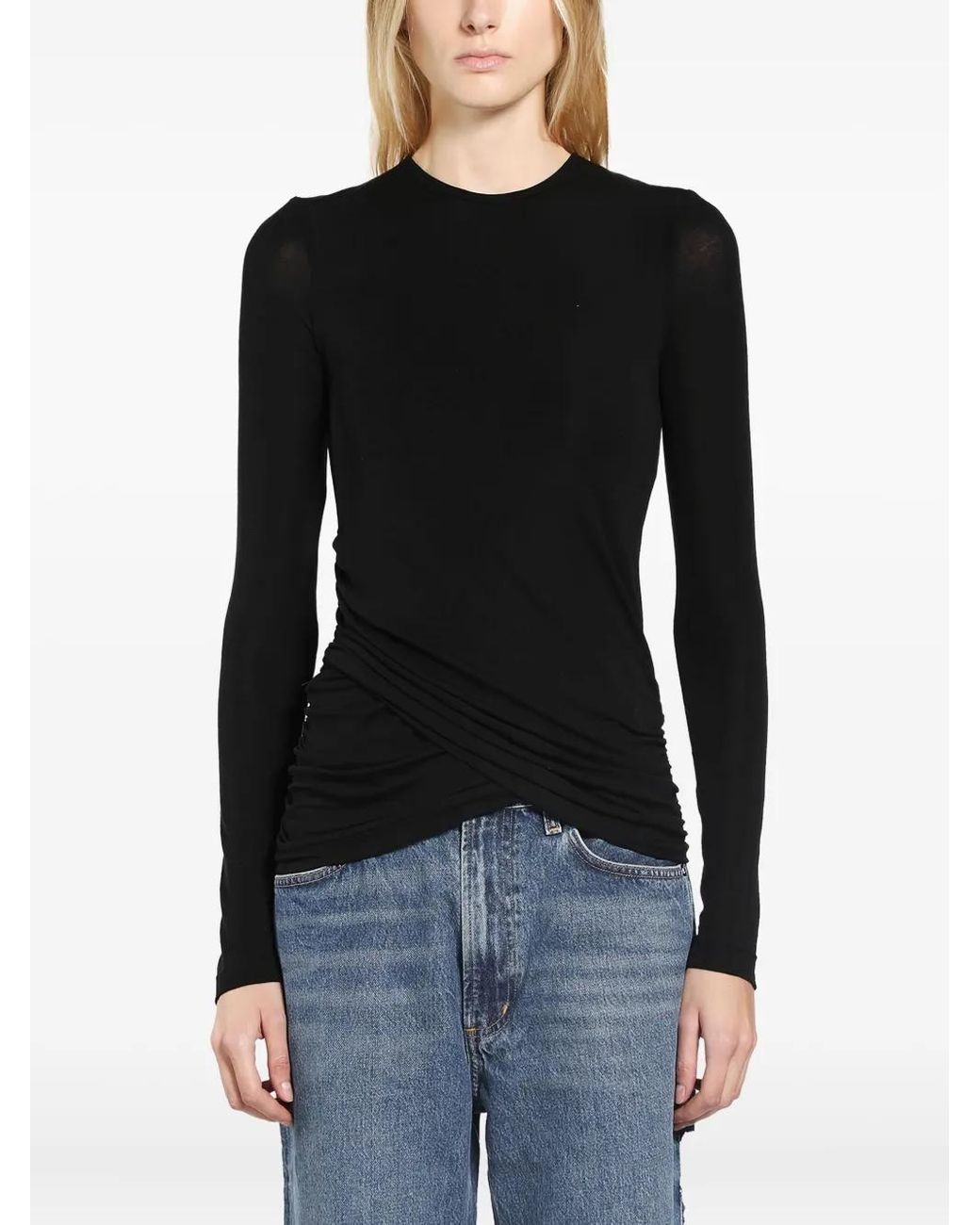 Agolde Black Twist Eve Tee Jersey