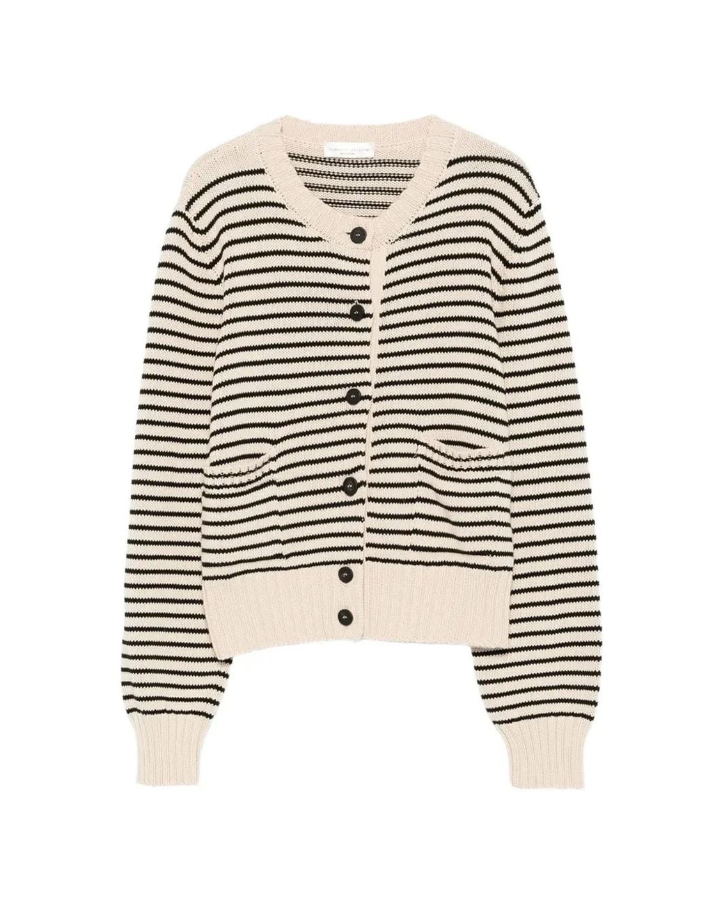Roberto Collina White Striped-Knit Cotton Cardigan