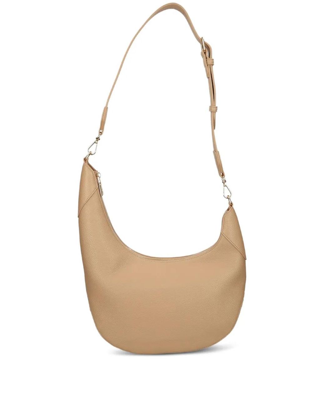 Love Moschino White Logo-Plaque Crescent Shoulder Bag
