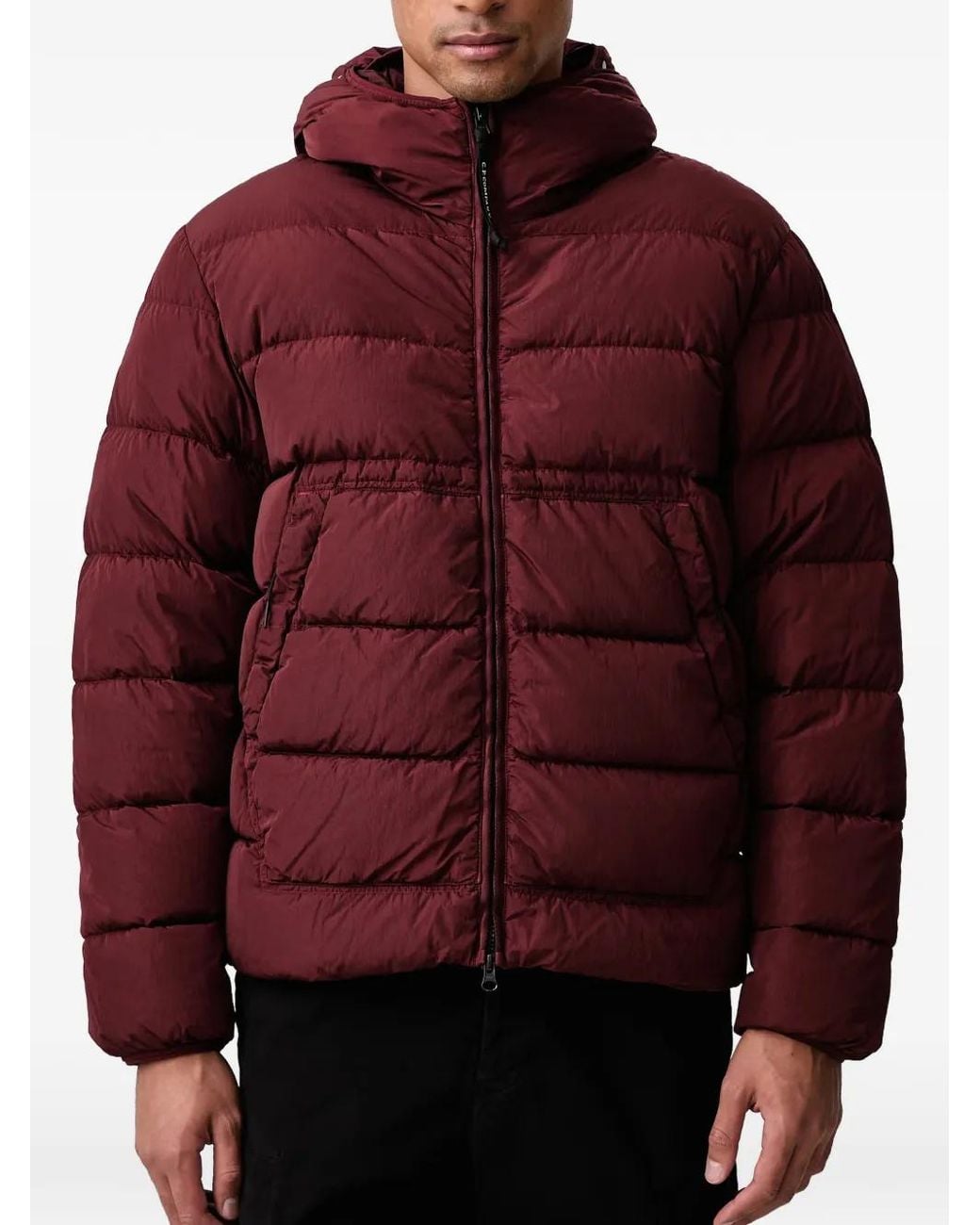 C P Company Red Chrome-R Goggle Down Jacket for men