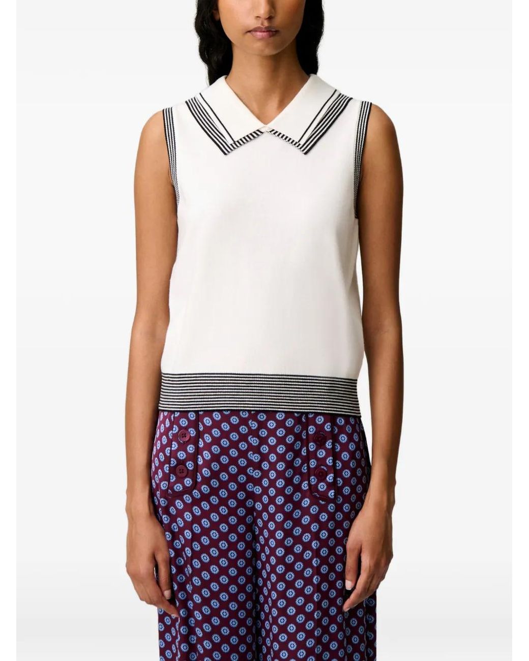 Claudie Pierlot Gray Striped Knitted Top