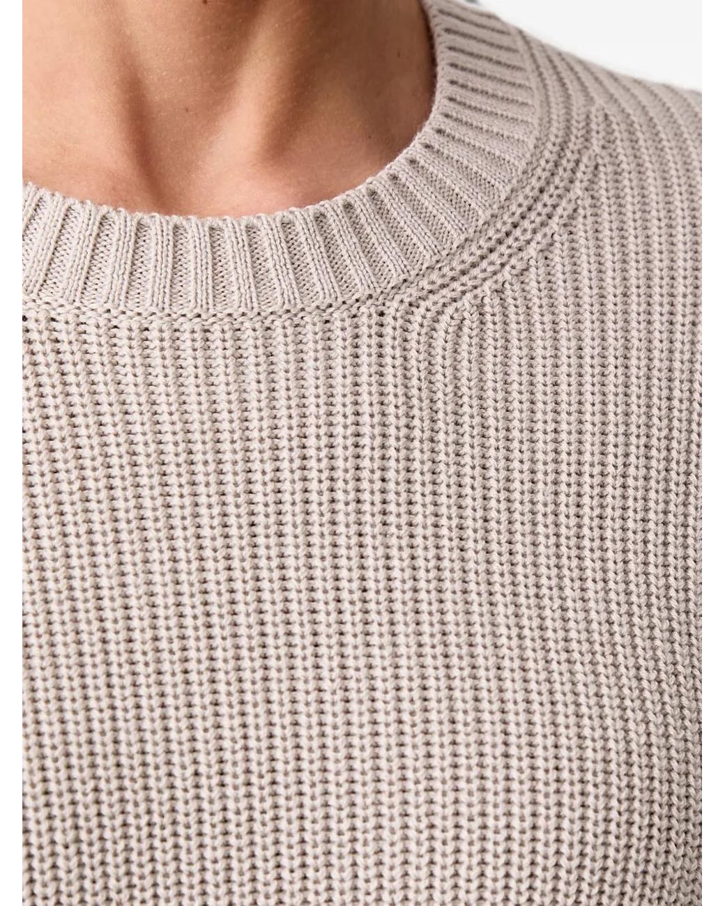 Marc O' Polo Gray Ribbed-Knit Crew-Neck Sweater