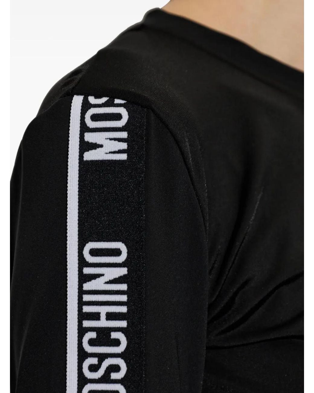 Moschino Black Logo-Tape Zip-Up Sweatshirt