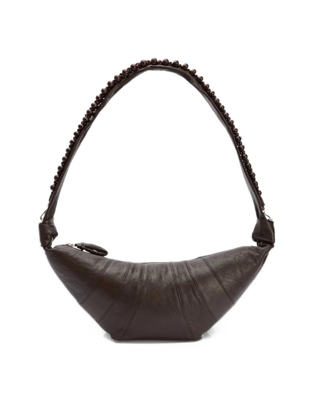 Lemaire Gray Medium Pearls Croissant Shoulder Bag