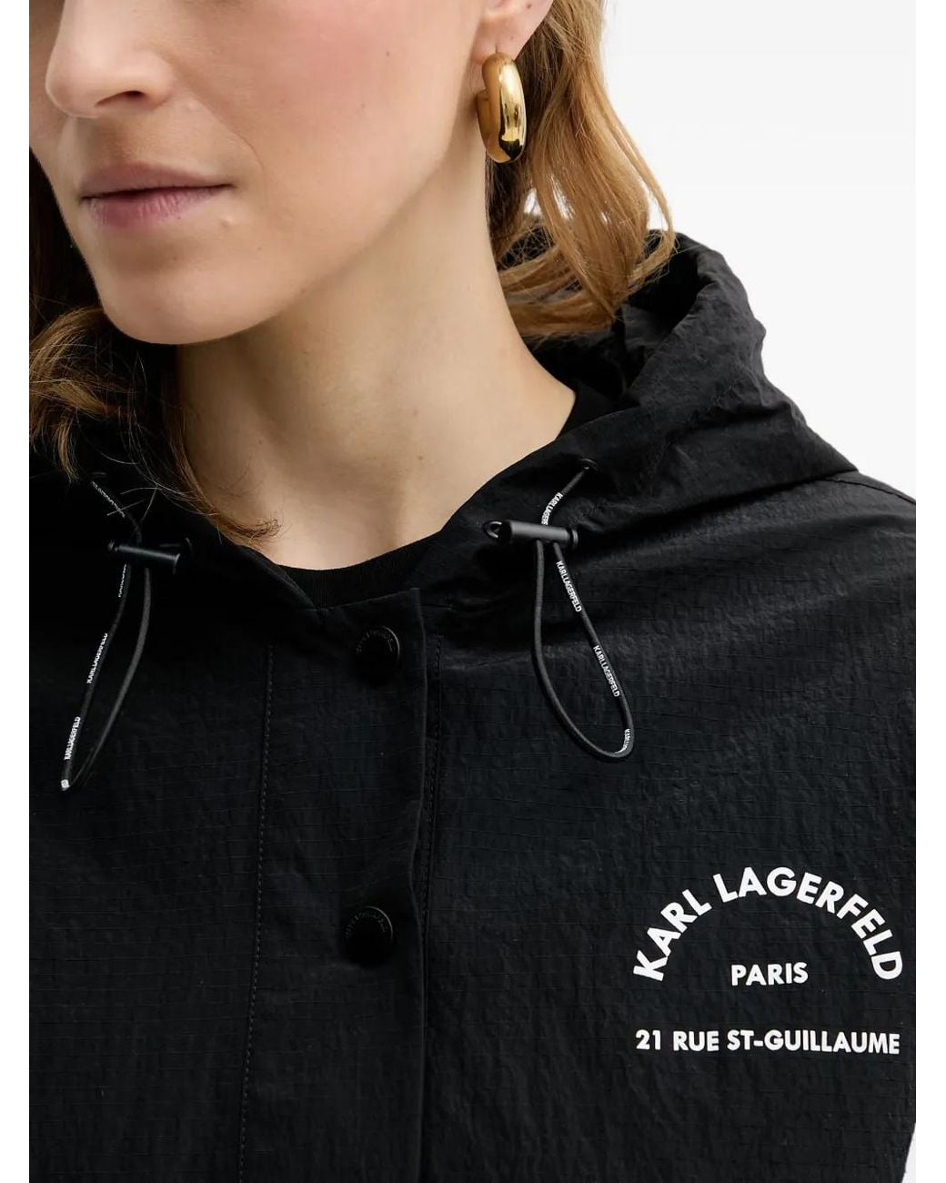 Karl Lagerfeld Black Logo-Print Jacket