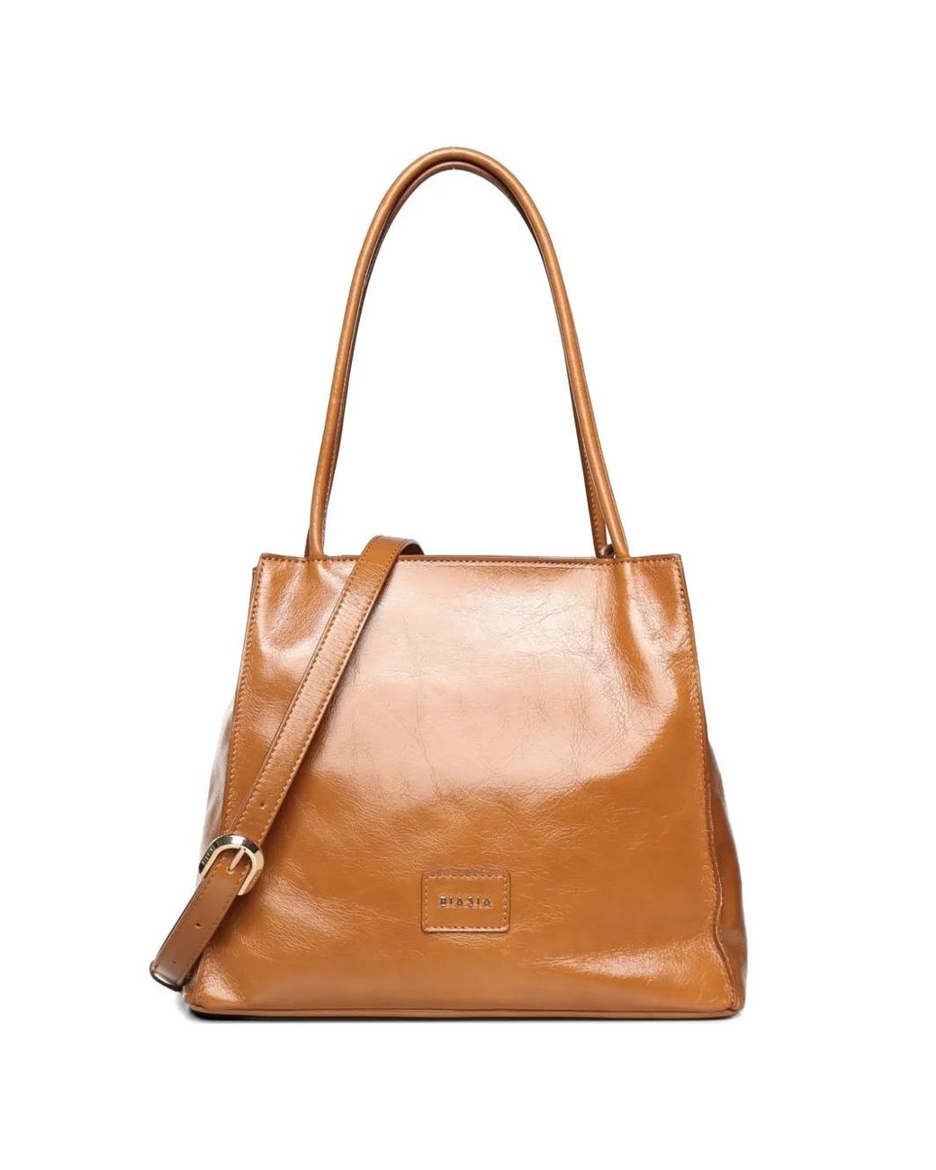 Bolso Shopper Con Parche Del Logo BIASIA de color Natural