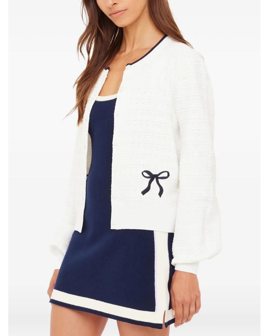 Cardigan Con Fiocco di The Upside in White