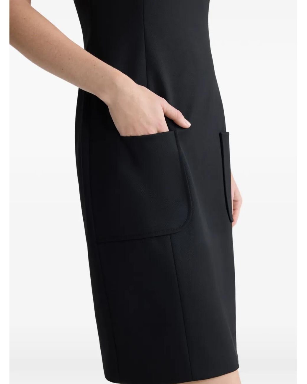Patou Black Pockets Mini Dress