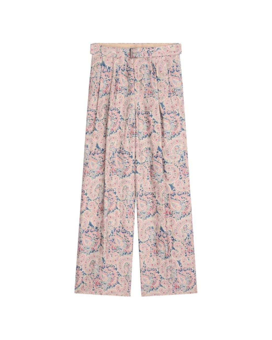 Dries Van Noten Pink Belted Jacquard Trousers for men