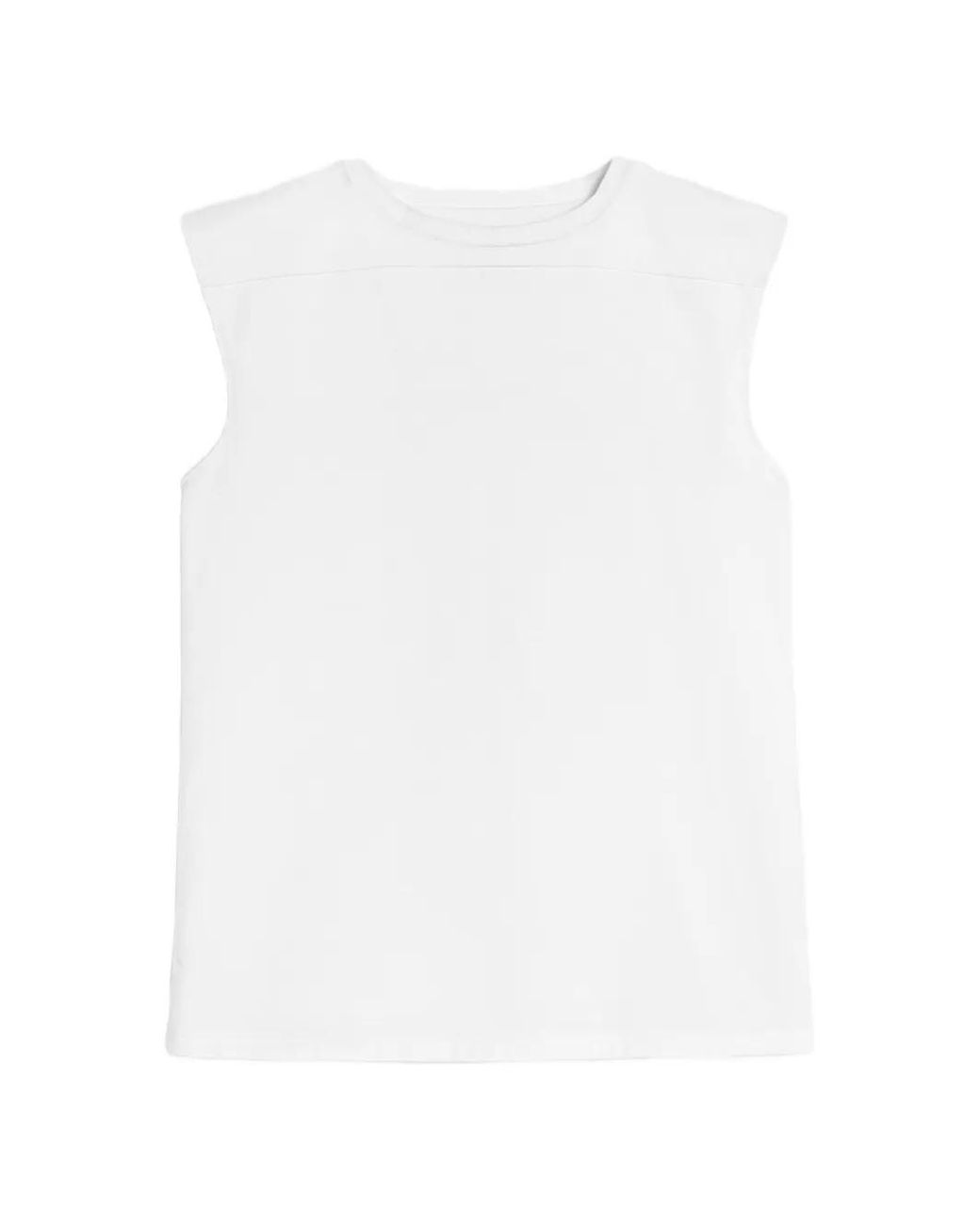 Jil Sander White Cotton Jersey Crew-Neck Top