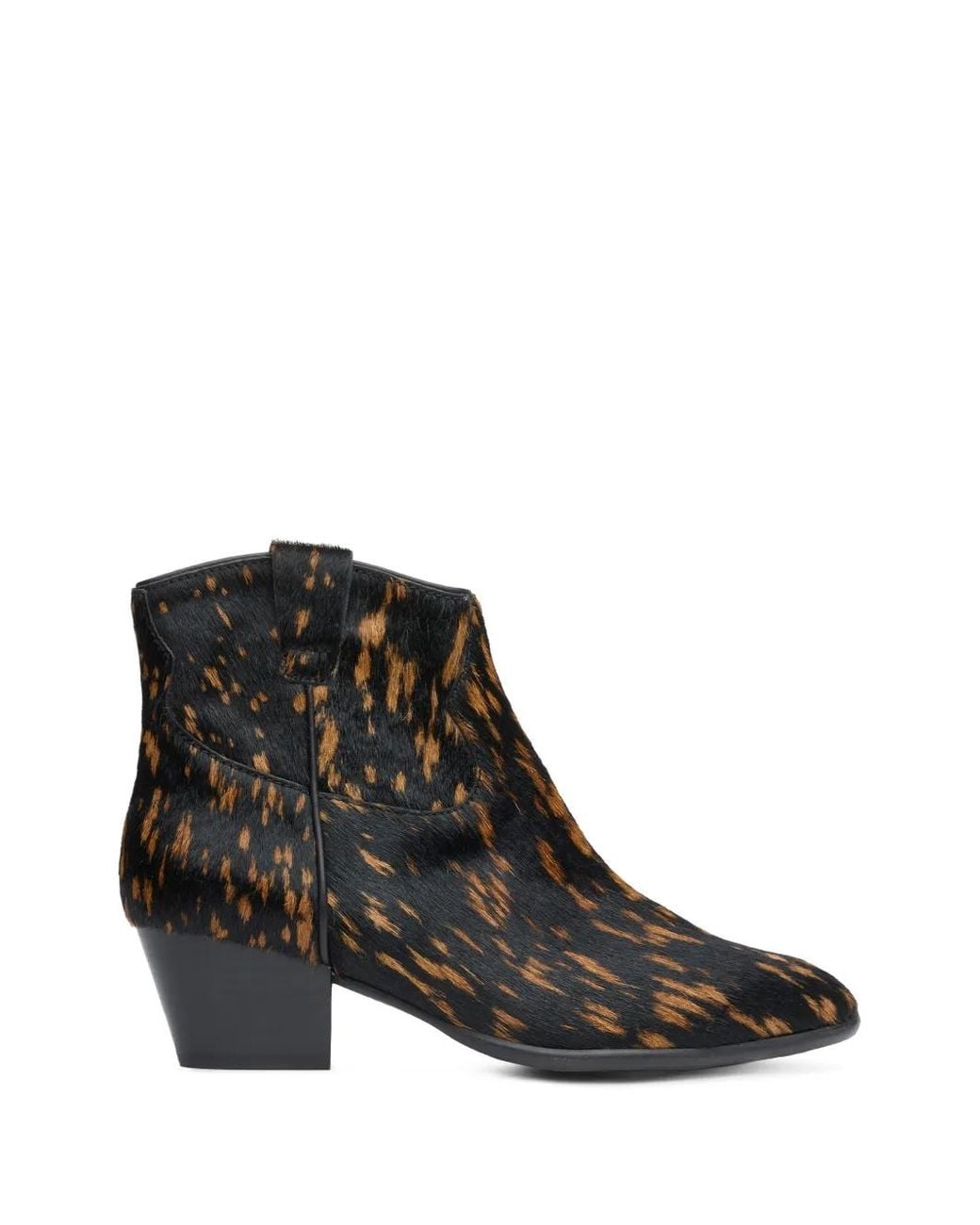 Ash Black Leopard-Print Ankle Boots