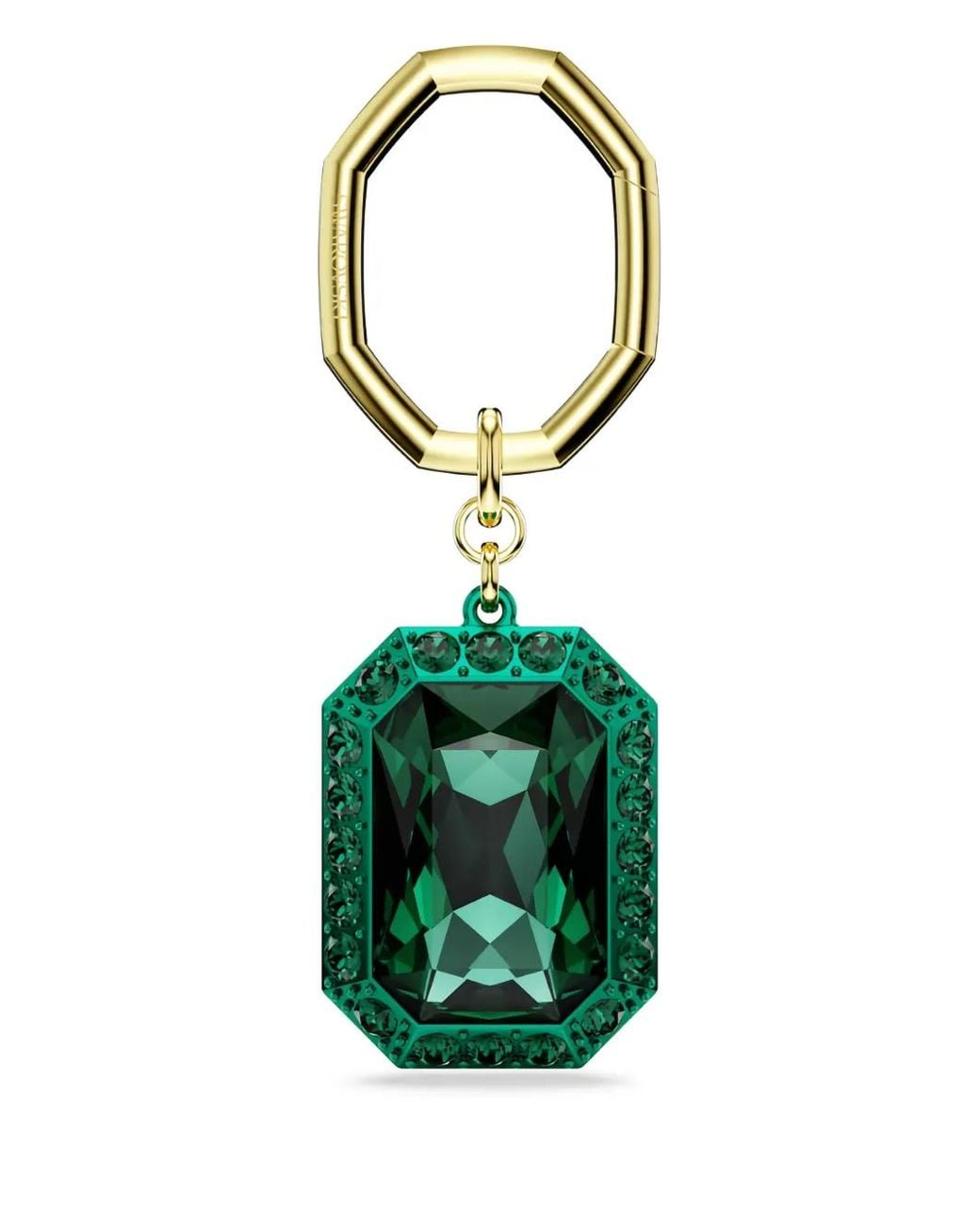 Swarovski Green Emerald-Cut Keychain