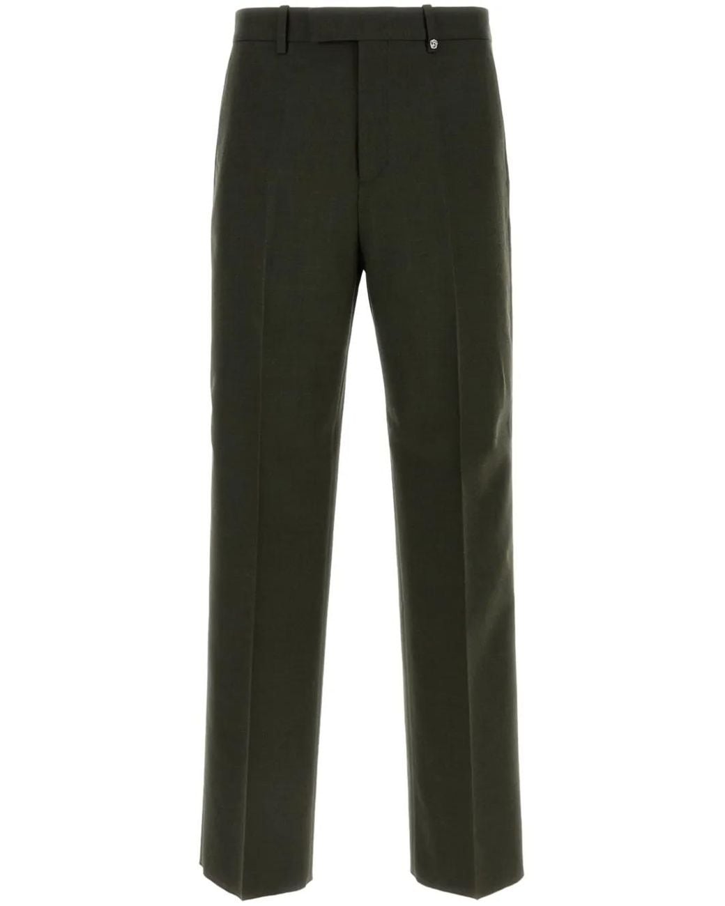 Burberry Green Wool Tailored Trousers for men