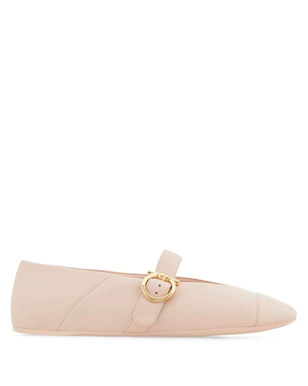Ferragamo Pink Gancini Ballet Flat Shoes