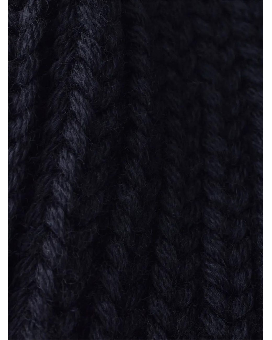 Prada Blue Wool Logo Beanie