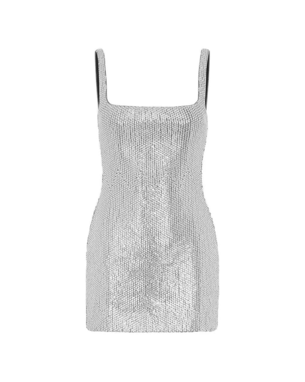 16Arlington White Sior Sequin-Embellished Mini Dress