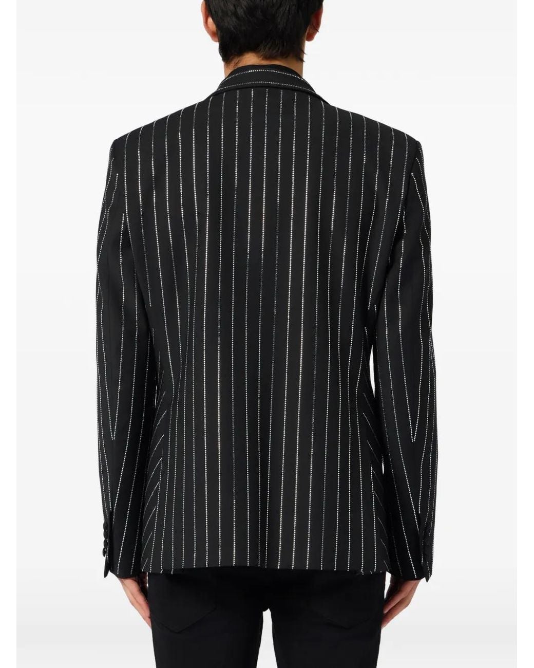 Philipp Plein Black Jacquard Blazer Lord-Fit Strass for men