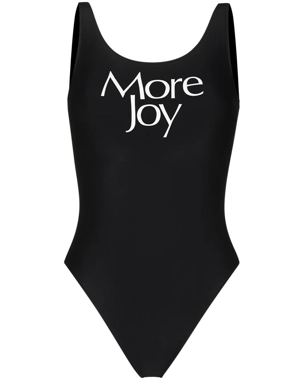 More Joy Black Logo Print Swimsuit