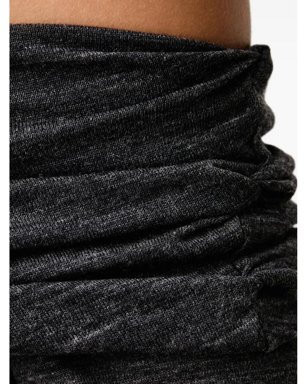 Pinko Black Off-Shoulder Ruched Midi Dress
