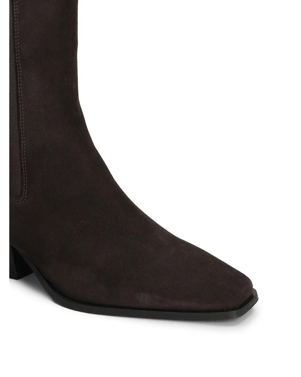 Bibi Lou Black Suede Square-Toe Ankle Boots