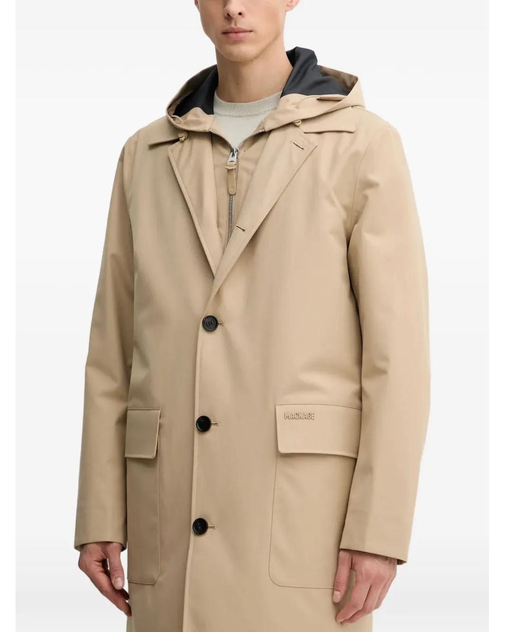 Mackage Natural Mathias Hooded Buttoned Coat for men